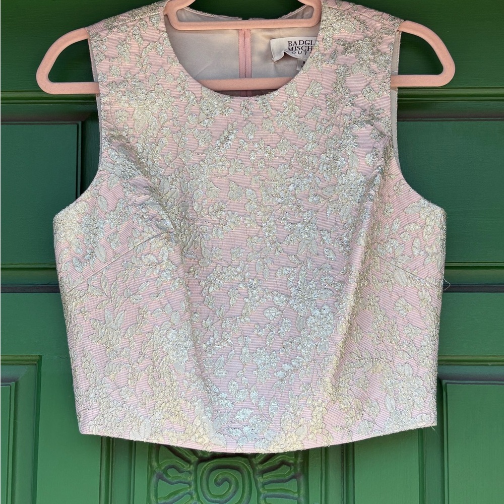 Badgley Mischka 2 piece set: Pink and Pale Blue Floral Couture Set